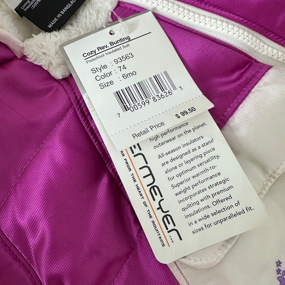Obermeyer purple baby bunting snowsuit size 0-6 months - Picture 4 of 8
